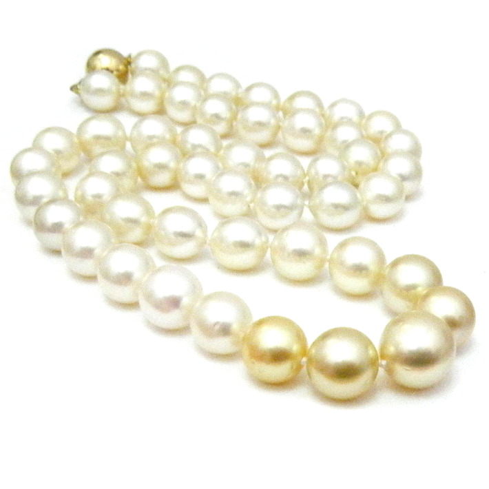 Gold and White Ombre South Sea Pearl Necklace